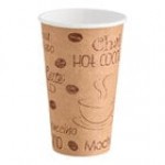 Choice 16 oz. Single Wall Blue Speck Print Poly Paper Hot Cup - 1,000/Case
