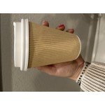 Choice 16 oz. Single Wall Blue Speck Print Poly Paper Hot Cup - 1,000/Case