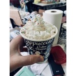 Choice 16 oz. Single Wall Blue Speck Print Poly Paper Hot Cup - 1,000/Case