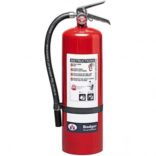 Badger Extra 23781 10 lb. Sodium Bicarbonate Dry Chemical Fire Extinguisher with Wall Hook - UL Rating 60-B:C Badger Extra 23781 10 lb. Sodium Bicarbonate Dry Chemical Fire Extinguisher with Wall Hook - UL Rating 60-B:C