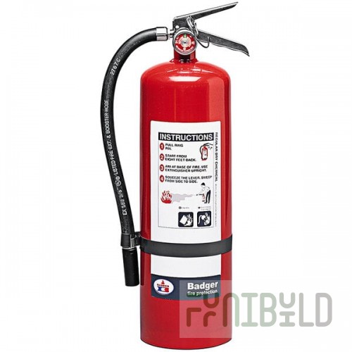 Badger Extra 23781 10 lb. Sodium Bicarbonate Dry Chemical Fire Extinguisher with Wall Hook - UL Rating 60-B:C