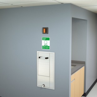 Guardian GBF1735FDP Recess Mounted Swing Down Eye and Face Wash Station with Drain Pan and Daylight Drain