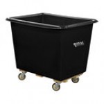 Royal Basket Trucks 10 Cu. Ft. Black Poly Truck with Wood Base and 2 Rigid / 2 Swivel Casters R08-BKX-PTC-4UNN Royal Basket Trucks 10 Cu. Ft. Black Poly Truck with Wood Base and 2 Rigid / 2 Swivel Casters R08-BKX-PTC-4UNN