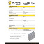Ideal Warehouse AtomikAir 60-8280 Standard MERV 13 Filter for 60-8200, 60-8201, and 60-8202 Ideal Warehouse AtomikAir 60-8280 Standard MERV 13 Filter for 60-8200, 60-8201, and 60-8202