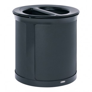 Rubbermaid® Enhance 2172844 23 Gallon Black Round Dual Stream Decorative Trash Can Rubbermaid® Enhance 2172844 23 Gallon Black Round Dual Stream Decorative Trash Can