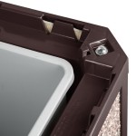 Rubbermaid® FG397001SBLE Landmark Series Classic Container Sable Square Polycarbonate Dome Top Frame with Ashtray and FG395800 Rigid Plastic Liner 35 Gallon
