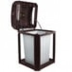 Rubbermaid® FG397001SBLE Landmark Series Classic Container Sable Square Polycarbonate Dome Top Frame with Ashtray and FG395800 Rigid Plastic Liner 35 Gallon