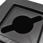Commercial Zone 746301 Polytec 42 Gallon Black Square Recycling Bin with Mixed Recycling Slot