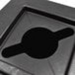 Commercial Zone 746301 Polytec 42 Gallon Black Square Recycling Bin with Mixed Recycling Slot