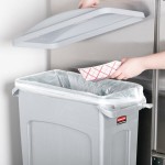 Rubbermaid® Slim Jim 92 Qt. / 23 Gallon Light Gray Rectangular Trash Can with Light Gray Handled Lid Rubbermaid® Slim Jim 92 Qt. / 23 Gallon Light Gray Rectangular Trash Can with Light Gray Handled Lid