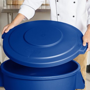 Carlisle 84103314 Bronco 32 Gallon Blue Flat Round Trash Can Lid Carlisle 84103314 Bronco 32 Gallon Blue Flat Round Trash Can Lid