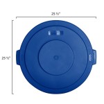 Carlisle 84103314 Bronco 32 Gallon Blue Flat Round Trash Can Lid Carlisle 84103314 Bronco 32 Gallon Blue Flat Round Trash Can Lid