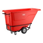 Lavex 0.5 Cubic Yard Red Heavy-Duty Tilt Truck / Trash Cart (850 lb. Capacity)