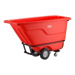 Lavex 0.5 Cubic Yard Red Heavy-Duty Tilt Truck / Trash Cart (850 lb. Capacity)