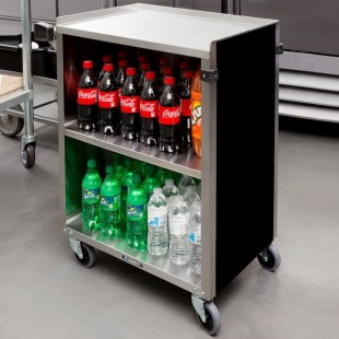 Lakeside 610B Black Vinyl 3 Shelf Stainless Steel Utility Cart - 27 3/4