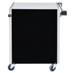 Lakeside 610B Black Vinyl 3 Shelf Stainless Steel Utility Cart - 27 3/4