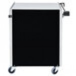 Lakeside 610B Black Vinyl 3 Shelf Stainless Steel Utility Cart - 27 3/4