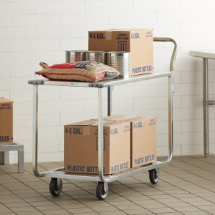 Winholt WX-1000KA/B-WM Two Shelf Stocking Cart with Bumpers and Handle - 41