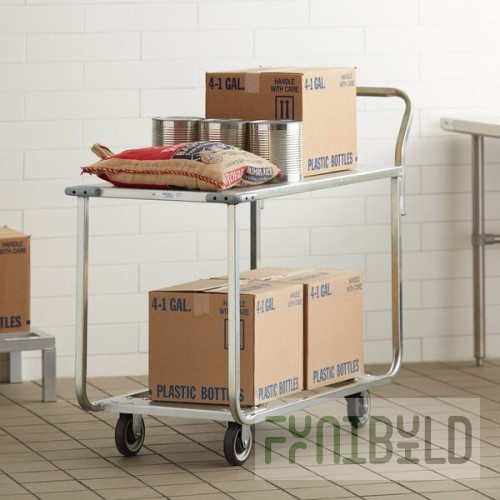 Winholt WX-1000KA/B-WM Two Shelf Stocking Cart with Bumpers and Handle - 41