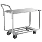 Winholt WX-1000KA/B-WM Two Shelf Stocking Cart with Bumpers and Handle - 41 Winholt WX-1000KA/B-WM Two Shelf Stocking Cart with Bumpers and Handle - 41