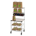 Metro CR2430DSS Drive-Thru Order Prep Station with Stainless Steel Shelving - 31 3/4
