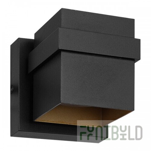Globe Modern Matte Black / Gold Outdoor LED Wall Sconce - 120V, 11.5W