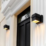 Globe Modern Matte Black / Gold Outdoor LED Wall Sconce - 120V, 11.5W Globe Modern Matte Black / Gold Outdoor LED Wall Sconce - 120V, 11.5W