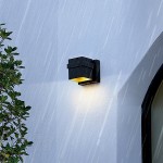 Globe Modern Matte Black / Gold Outdoor LED Wall Sconce - 120V, 11.5W Globe Modern Matte Black / Gold Outdoor LED Wall Sconce - 120V, 11.5W