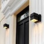Globe Modern Matte Black / Gold Outdoor LED Wall Sconce - 120V, 11.5W Globe Modern Matte Black / Gold Outdoor LED Wall Sconce - 120V, 11.5W