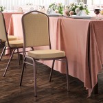 Lancaster Table & Seating Tan Fabric Crown Back Stackable Banquet Chair with Copper Vein Frame Lancaster Table & Seating Tan Fabric Crown Back Stackable Banquet Chair with Copper Vein Frame