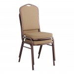 Lancaster Table & Seating Tan Fabric Crown Back Stackable Banquet Chair with Copper Vein Frame Lancaster Table & Seating Tan Fabric Crown Back Stackable Banquet Chair with Copper Vein Frame