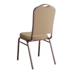 Lancaster Table & Seating Tan Fabric Crown Back Stackable Banquet Chair with Copper Vein Frame Lancaster Table & Seating Tan Fabric Crown Back Stackable Banquet Chair with Copper Vein Frame