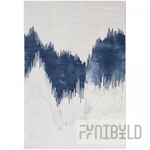 Abani Atlas Collection 4' x 6' Blue / Gray Contemporary Abstract Mountain Area Rug