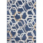 Abani Atlas Collection 4' x 6' Blue / Gray Contemporary Abstract Mountain Area Rug