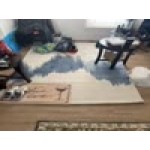 Abani Atlas Collection 4' x 6' Blue / Gray Contemporary Abstract Mountain Area Rug
