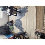 Abani Atlas Collection 4' x 6' Blue / Gray Contemporary Abstract Mountain Area Rug
