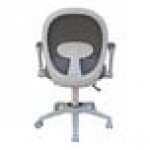 Boss Gray Mesh / Fabric Mid-Back Ergonomic Task Chair with Flip-Up Arms and White Frame