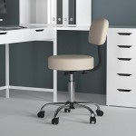 Boss Office B245-BG Beige Be Well Medical Professional Adjustable Stool with Back