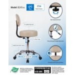 Boss Office B245-BG Beige Be Well Medical Professional Adjustable Stool with Back