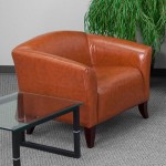 Flash Furniture 111-1-CG-GG Hercules Imperial Cognac Leather Chair with Wooden Feet
