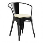 Lancaster Table & Seating Alloy Onyx Black Indoor Arm Chair with Onyx Black Vinyl Cushion Lancaster Table & Seating Alloy Onyx Black Indoor Arm Chair with Onyx Black Vinyl Cushion