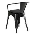 Lancaster Table & Seating Alloy Onyx Black Indoor Arm Chair with Onyx Black Vinyl Cushion Lancaster Table & Seating Alloy Onyx Black Indoor Arm Chair with Onyx Black Vinyl Cushion
