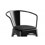 Lancaster Table & Seating Alloy Onyx Black Indoor Arm Chair with Onyx Black Vinyl Cushion Lancaster Table & Seating Alloy Onyx Black Indoor Arm Chair with Onyx Black Vinyl Cushion