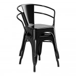 Lancaster Table & Seating Alloy Onyx Black Indoor Arm Chair with Onyx Black Vinyl Cushion Lancaster Table & Seating Alloy Onyx Black Indoor Arm Chair with Onyx Black Vinyl Cushion