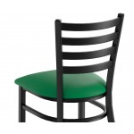 Lancaster Table & Seating Black Finish Ladder Back Chair with 2 1/2 Lancaster Table & Seating Black Finish Ladder Back Chair with 2 1/2