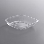 Fineline 15234M-FL Super Bowl Plus Clear Flat PET Plastic Lid for 24, 32, and 48 oz. Square Bowls - 300/Case