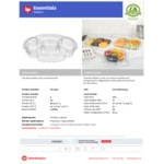 Inline Plastics Essentials 54 oz. Clear PET Plastic 5-Compartment Round Platter with Lid - 100/Case Inline Plastics Essentials 54 oz. Clear PET Plastic 5-Compartment Round Platter with Lid - 100/Case
