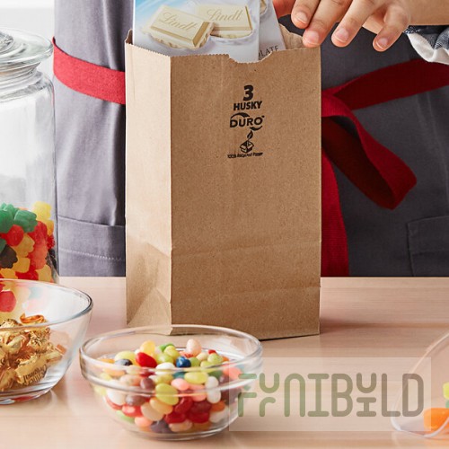 Duro Husky Dubl Life 3 lb. Heavy Duty Natural Kraft Bag - 400/Bundle
