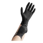 Noble Black Biodegradable Powder-Free 4 Mil Thick Nitrile Gloves - Medium - 100/Box