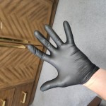 Noble Black Biodegradable Powder-Free 4 Mil Thick Nitrile Gloves - Medium - 100/Box